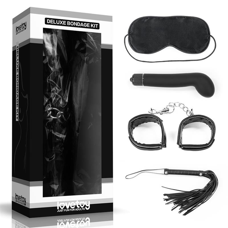 Bondage Kit Deluxe with Vibrator Black