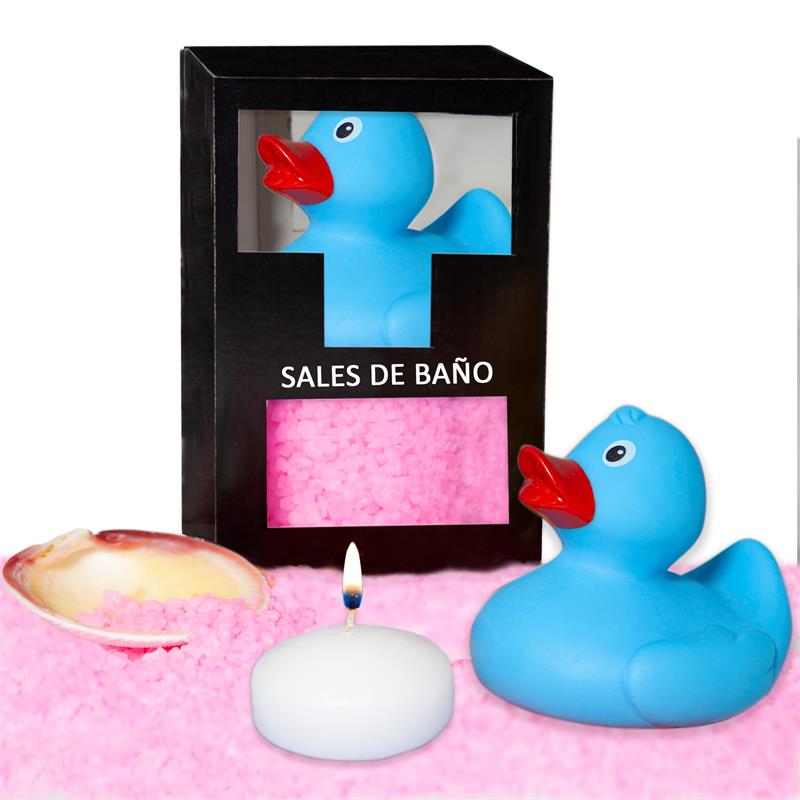 Set Bath Salts Rose Duck Candle and Shell 150 gr