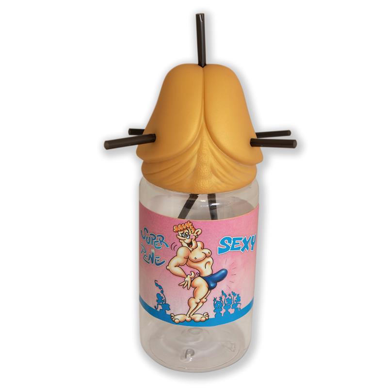 Penis Shaped Baby Bottle 5 Straws Gold Edition