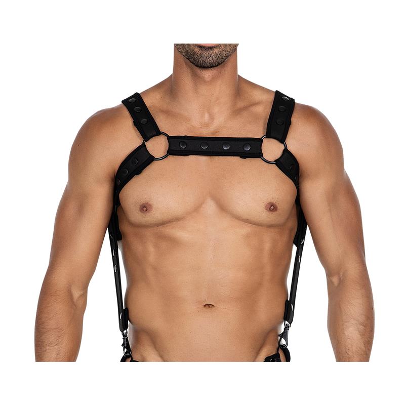 H4RNESS05 Chest Harness Neon Black One Size