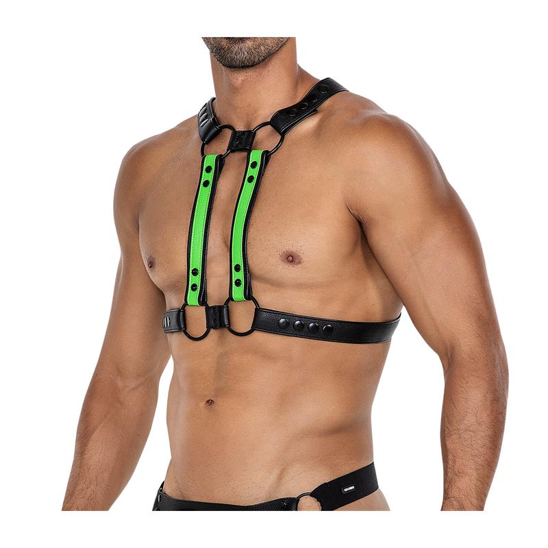 H4RNESS06 Chest Harness 4WAY Blazing Green One Size