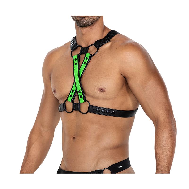 H4RNESS06 Chest Harness 4WAY Blazing Green One Size