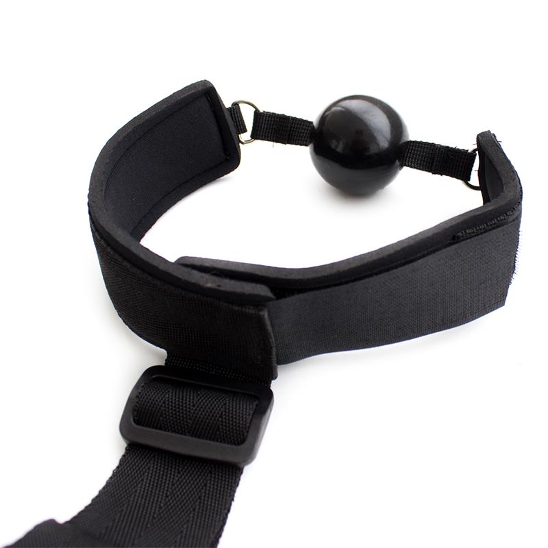 Gag Ball with Hand Cuff Black