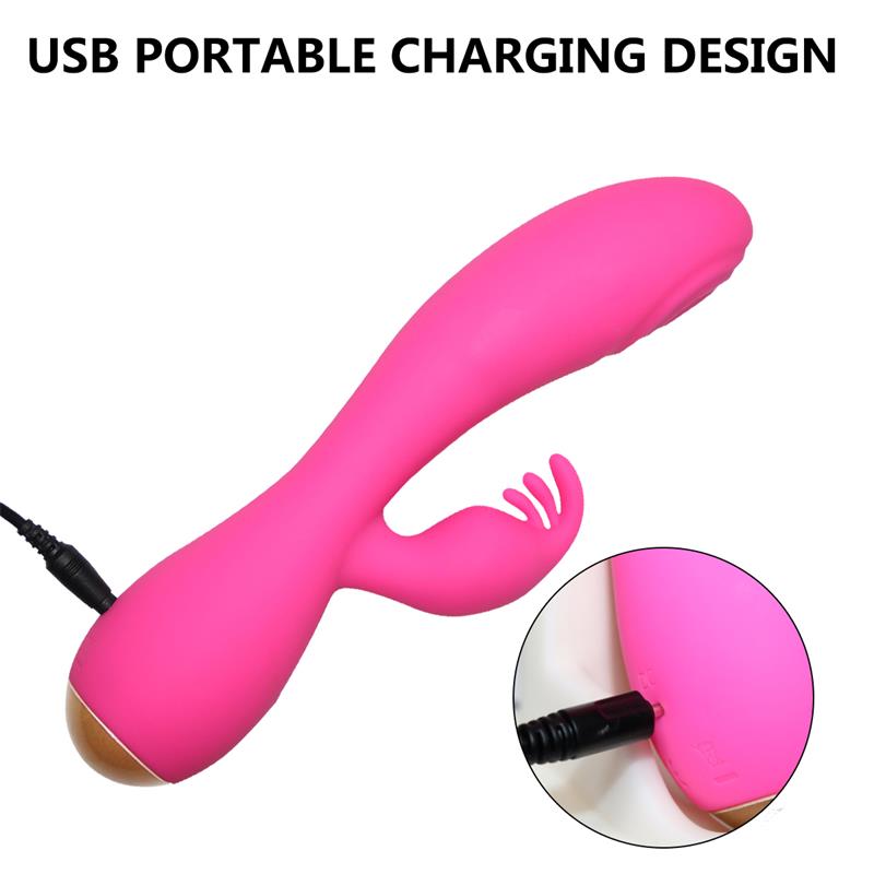 Magic Stick Rabbit Vibe with Pulsation Fuchsia