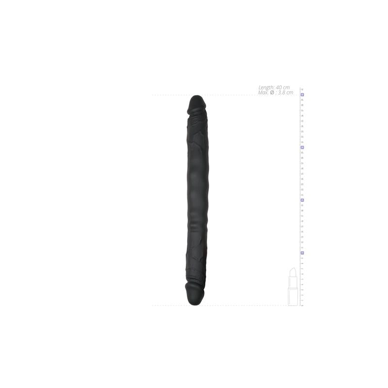 Flexible Silicone Black Double Dildo 40 cm