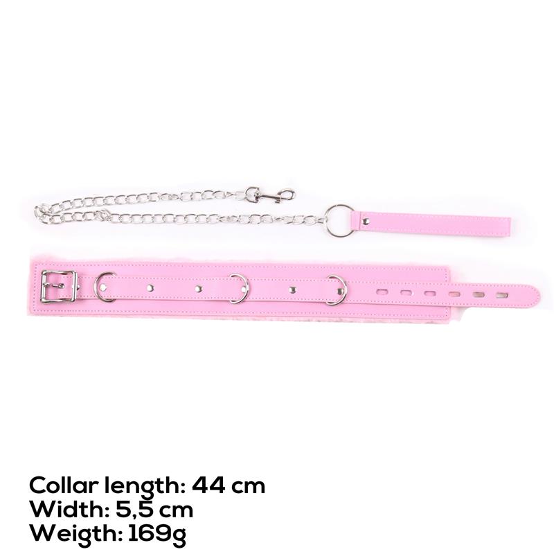 Collar with Leash Pastel Pink