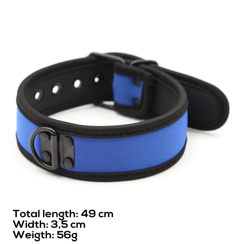 Neoprene Puppy Collar Adjustable Blue