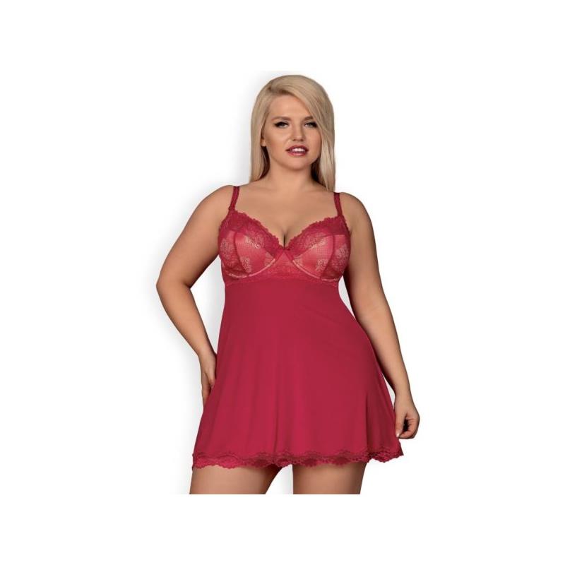 Rosalyne Babydoll and Thong Red Size S M