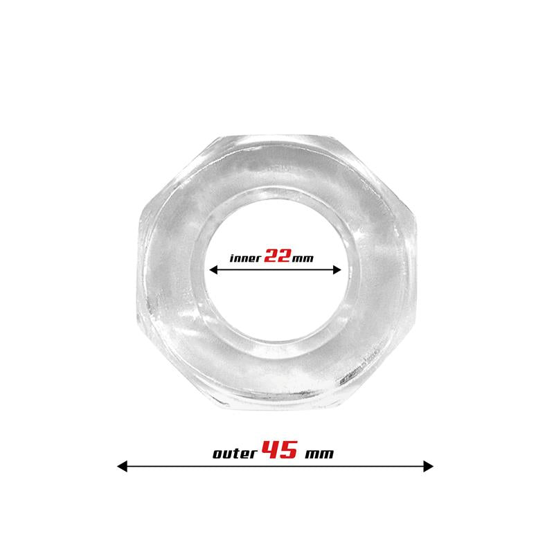 Cock Ring Super Flexible Polygon 22 cm Clear