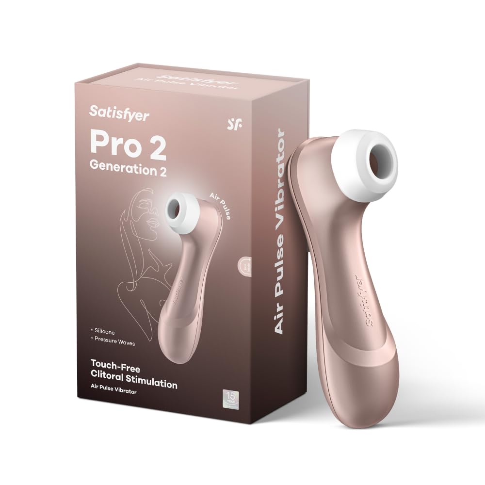 Satisfyer Pro 2 Next Generation, Succionador de clítoris con 11 niveles de intensidad para estimulación sin contacto, vibrador de contacto con batería, impermeable, para mujeres, Oro Rosa.