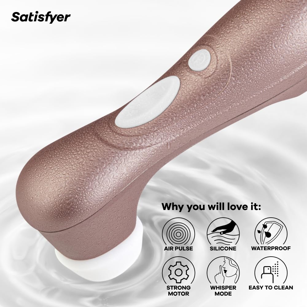 Satisfyer Pro 2 Next Generation, Succionador de clítoris con 11 niveles de intensidad para estimulación sin contacto, vibrador de contacto con batería, impermeable, para mujeres, Oro Rosa.